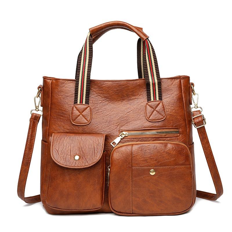 Crossbody Bag Handheld Bag Large Capacity Multi-Pocket Fashion Euro-American New Shoulder Bag Middle-Aged Mom Bag Outdoor Travel