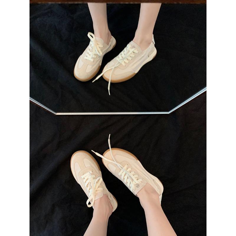 ~ Yale College~ Fresh color matching round head lace-up breathable foot-stepping woman