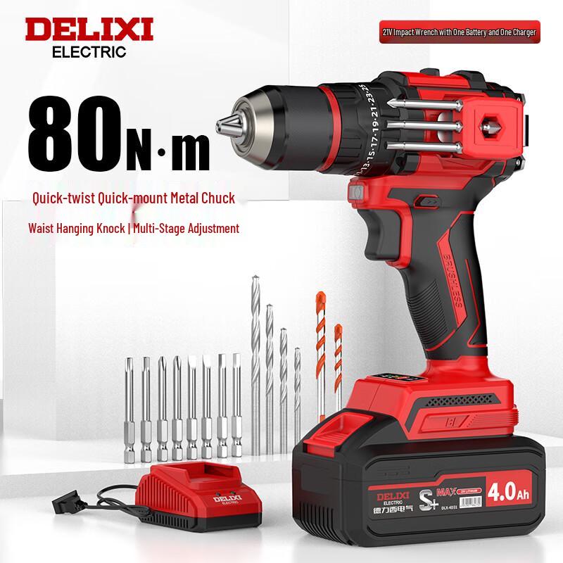DELIXI ELECTRIC Cordless Impact Drill & Screwdriver CN Plug (adapter Included)