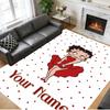 Crystal Velvet Rug Custom Name Text, Soft Non Slip Floor Mat Home DecorBetty Boop