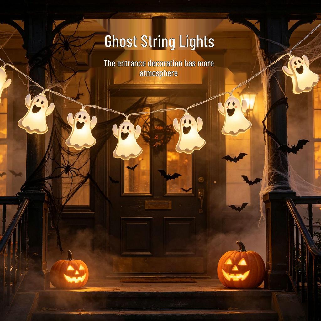 Halloween LED String Lights - Festive Courtyard & Window Party Decorations