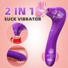Vibrator Sucking Female Masturbator FairyKiss Vagina and Clitoral Dual Stimulator G-Spot Handheld Clitoral Massager 2 In 1 Adult Sex Toy Red Purple