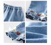 2025 Autumn Korean Style Girls' Rabbit & Strawberry Flared Jeans