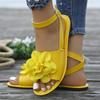 Women's Casual Flat Shoes,Flower Decoration Buckle Strap,Bow Ankle,One Strap,Fashion Sandals,Suitable for Summer Outdoor