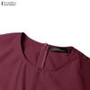 ZANZEA Women Casual Round Neck Summer Short Sleeve Dress