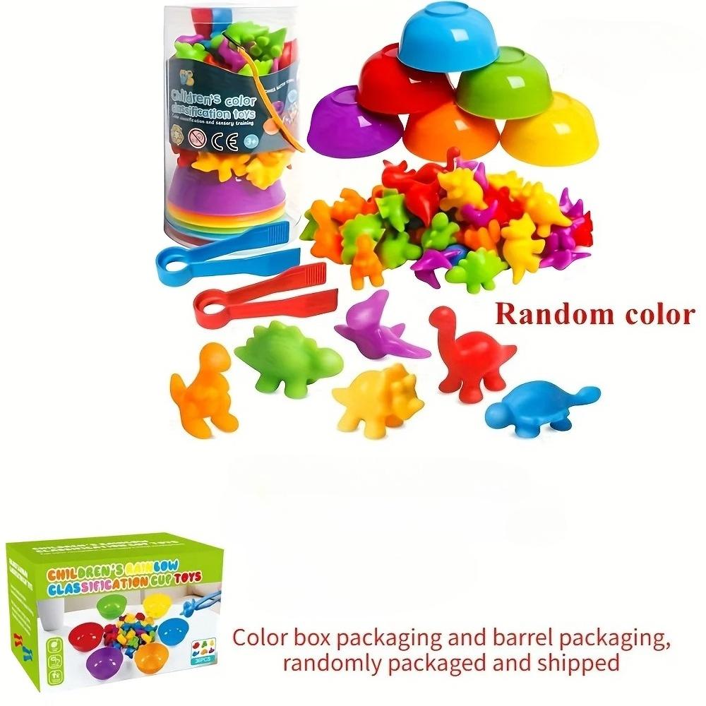 

36pcs Color Sorting Animal Toy Set - Fun Parent-Child Sensory Game | Fine Motor Skills Training with Bowls and Tweezers разноцветный