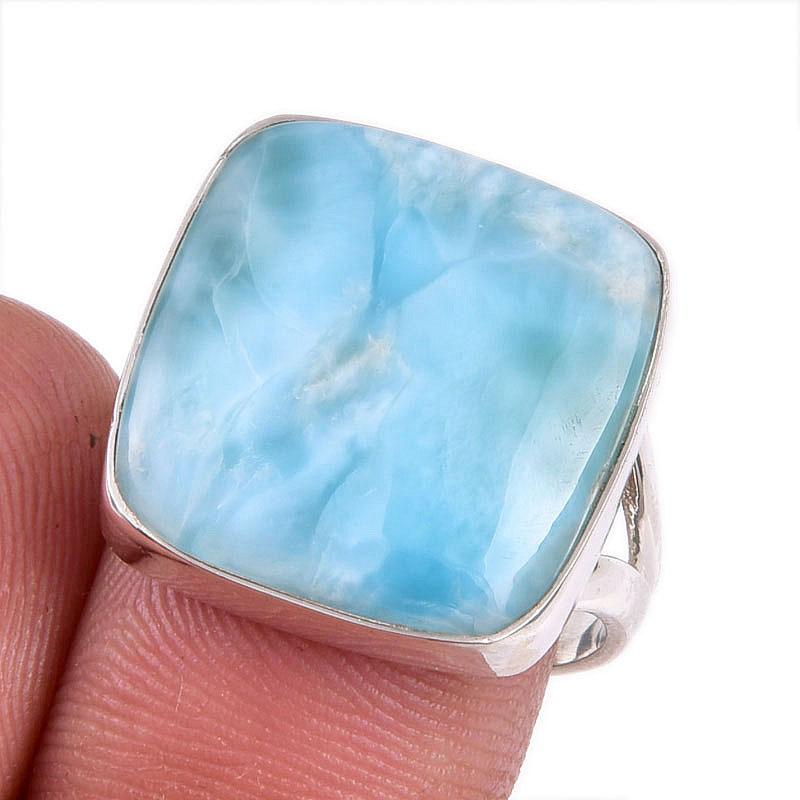

Natural Republic Larimar Gemstone 925 Solid Sterling Silver Gift Ring S.7 F9O37