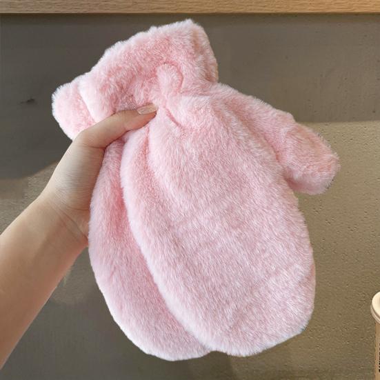 1 Pair Ladies Winter Mittens Thickened Soft Plush Solid Color Cozy Anti-slip Elastic Windproof Heat Retention Warm Lady Outdoor Gloves