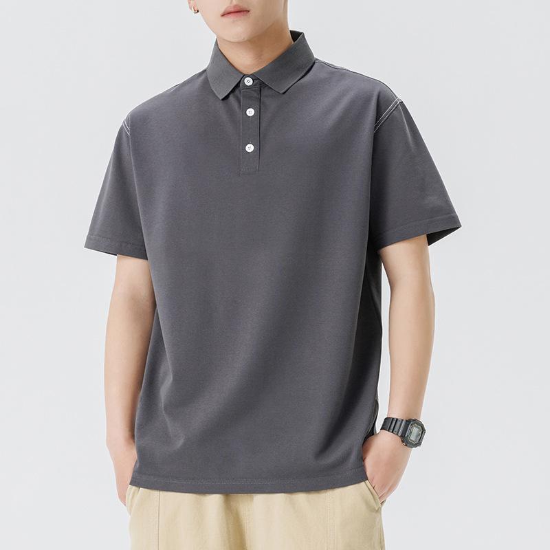 

Мужская летняя футболка-поло с лацканами, мужская футболка с коротким рукавом, мужская тонкая футболка с лацканами 3XL серый