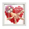 Personalized Mommy Holding Hands Shadow Box with Ring And Manicure Custom Names Floral Heart