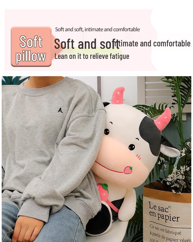 Fruit Cow Plush Backpack Toy Pillow - Stuffed Animal Ragdoll Gift for Girls' Birthdays