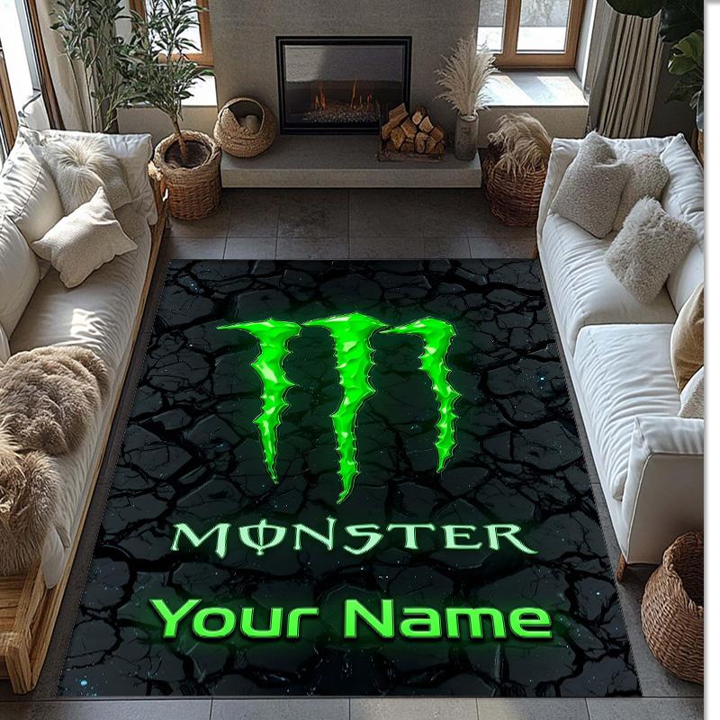 Kober Monster Energy Crystal Velvet, Personalizovaná protiskluzová podložka s vlastním textem pro domácí dekoraci, Dárek