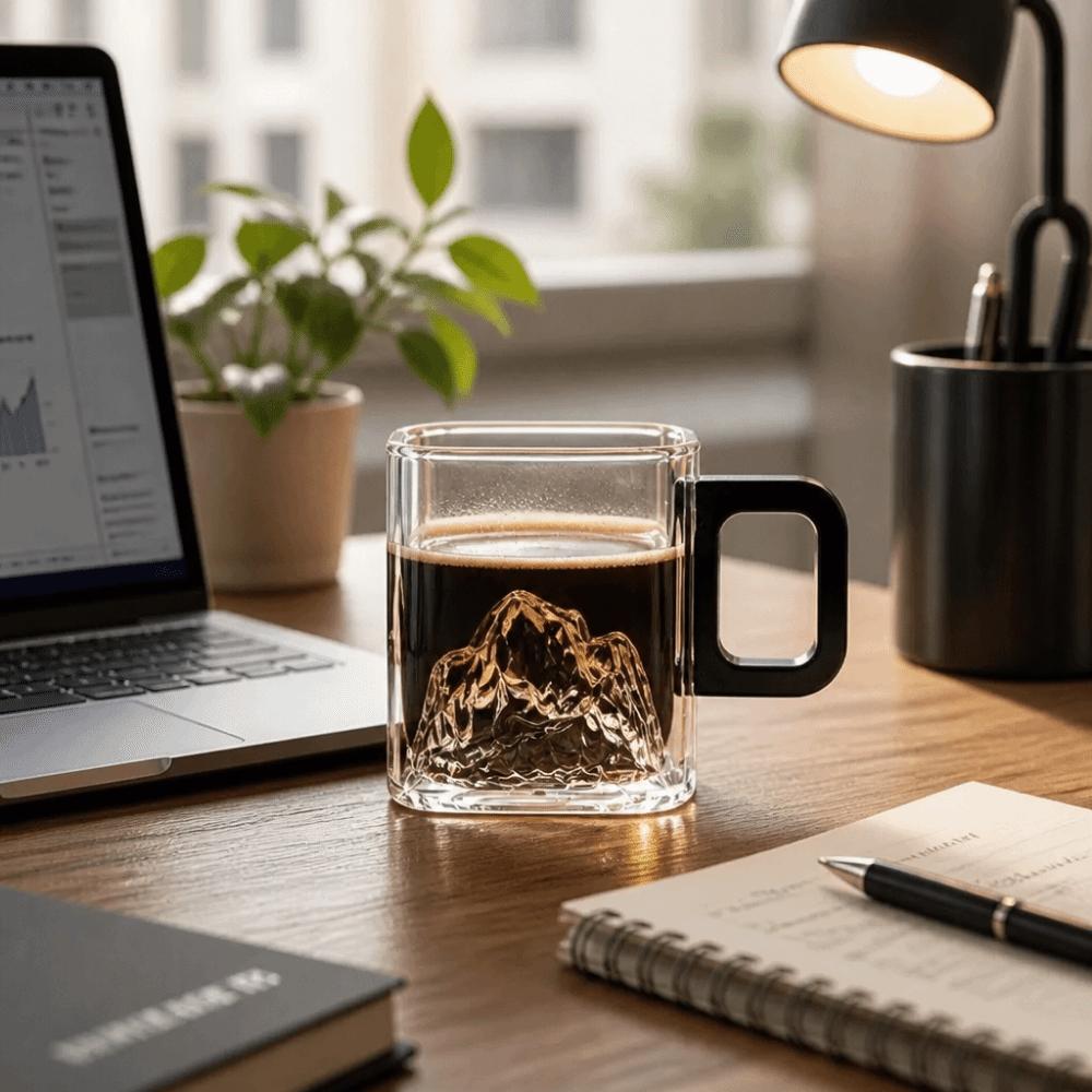 High-Temperature Resistant Clear Glass Cup Thicken Coffee Mug Latte Glass Cup Household