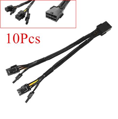 10Pcs 22cm GPU PCIE 8 Pin Female To Dual 2X 8 (6+2) Pin Male Power Adapter Cable