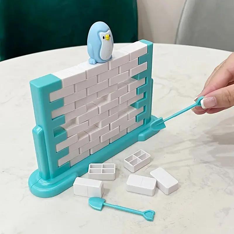 Penguin Wall-breaking Building Blocks Children Educational Thinking Training Toys Parent-child Two-person Interactive Fun Games
