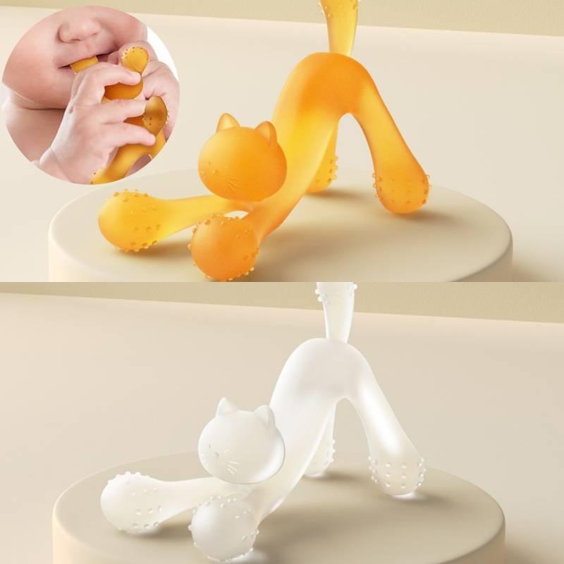 Cute Cat Teething Toy For Babies Made Of Safe Silicone Material
