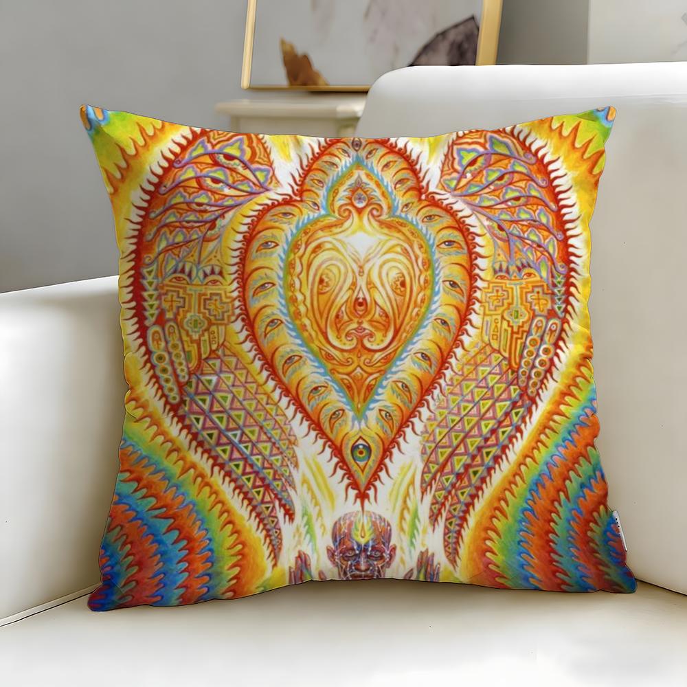 classic artist Alex Grey Cushion Cover Soft & Easy-Wash Pillow Case – Versatile for Couch, Bed, Travel and Office