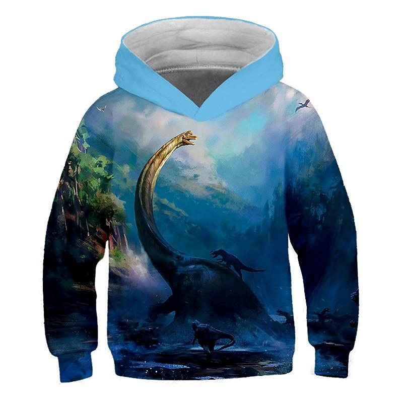 Children's Fashion Animal Print Pullover Hoodie Hooded Sweatshirt Clothing