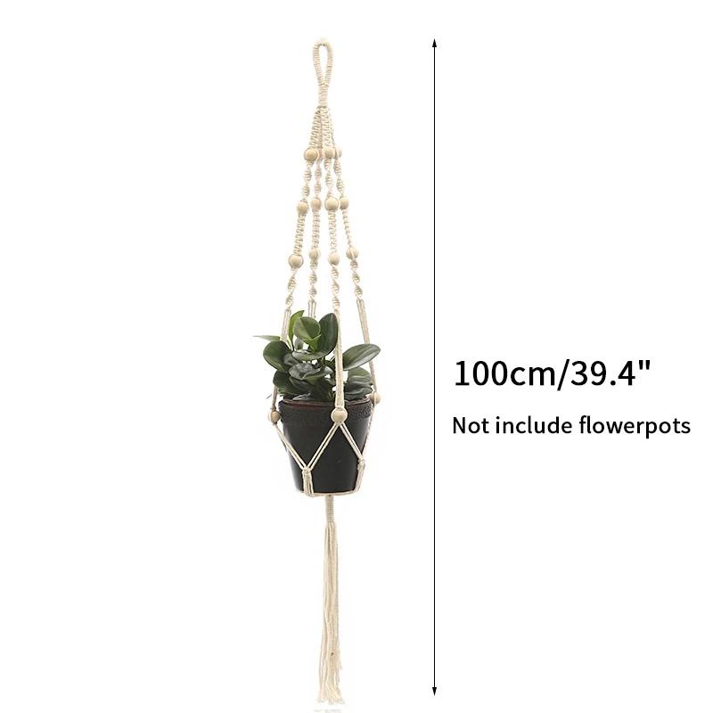 Vintage Macrame Hanging Baskets Cotton Handmade Flowerpot Net Plant Hanger Holder Basket Garden Home Planter Wall Decor