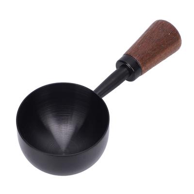 Coffee Scoop Vintage Bean Tea Measuring Spoon Retro 304 Stainless Steel Short Wooden Handle Kitchen