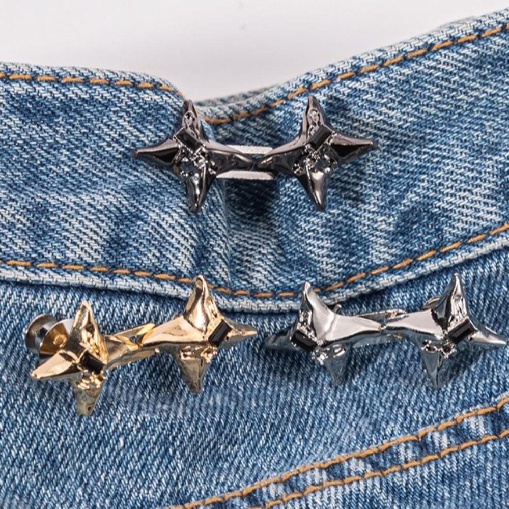 Fixed Waist Buckle Four Pointed Star Pants Pins Temperament Waist Fastening Pins  Dress Decoration
