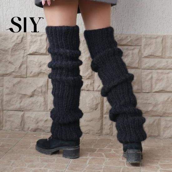 Soft And Cozy Women Socks 1 Pair Winter Calf Thick Knitted Solid Color Anti-slip Warm Pile Comfortable For Leg Warmers JK Boots Stocking Lolita