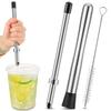 Efficient Straw Puncher Stainless Steel Lemonade Stand Supplies Beverage Mixer  for Plastic Lids