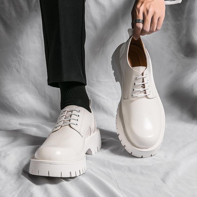 Sur-chaussures mocassins, petites chaussures en cuir, chaussures en cuir brillantes rehaussées à semelles épaisses style britannique, chaussures décontractées