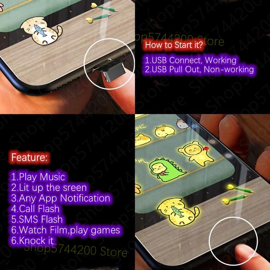 Flower Rose LED Light Luminous Phone Case For iPhone 16 15 12 13 14 X Xs Xr Mini Pro Max Plus Tempered Glass Glow Back Cover
