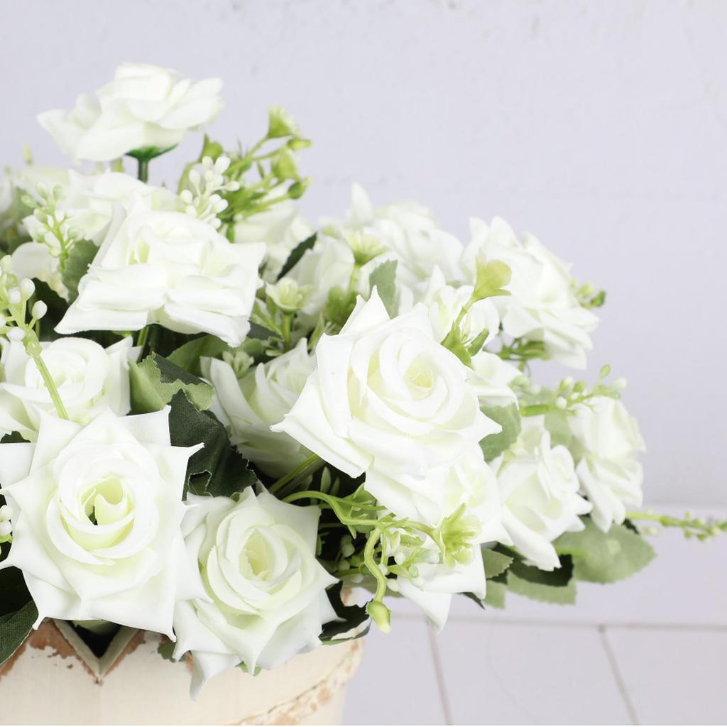 Artificial Bouquet Hennessy Corner Rose Blue Green Romantic Valentine Decor Faux Floral Arrangement Chic Home Table Decor