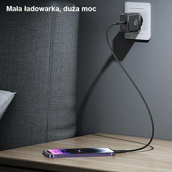 USAMS Land. Network. 2Xusb-C T54 Gan 40W(OnlyHead) Pd Fast Charging White/White Cc172Tc02 (Us-Cc172)