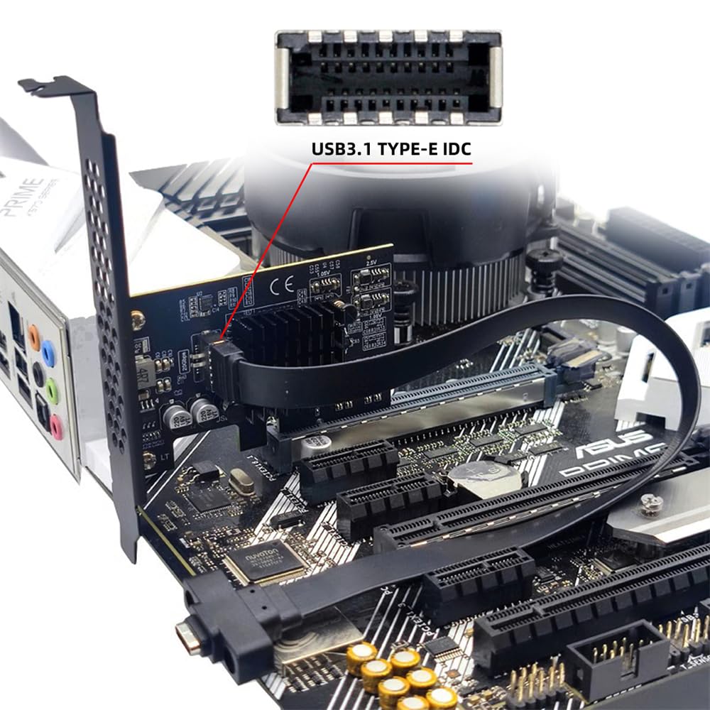 NFHK USB Gen2 20Gbps Front Panel Socket to 4X Express Card Adapter for Desktop Motherboard 3.2 Type-E PCI-E