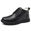 Fashion Classic Brand Simple Black Men's Business Casual Shoes Leather High Top Shoes Winter New Men's Velvet Cotton Shoes Thick Sole