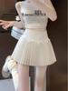Mini-jupe plissée A-line à nœud doux - Taille haute, amincissante, style universitaire pour femmes