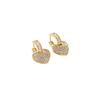 Orecchini a Clip a Forma di Cuore con Zirconi Moda Orecchini a Bottone Eleganti di Lusso Per Donna Accessorio Versatile