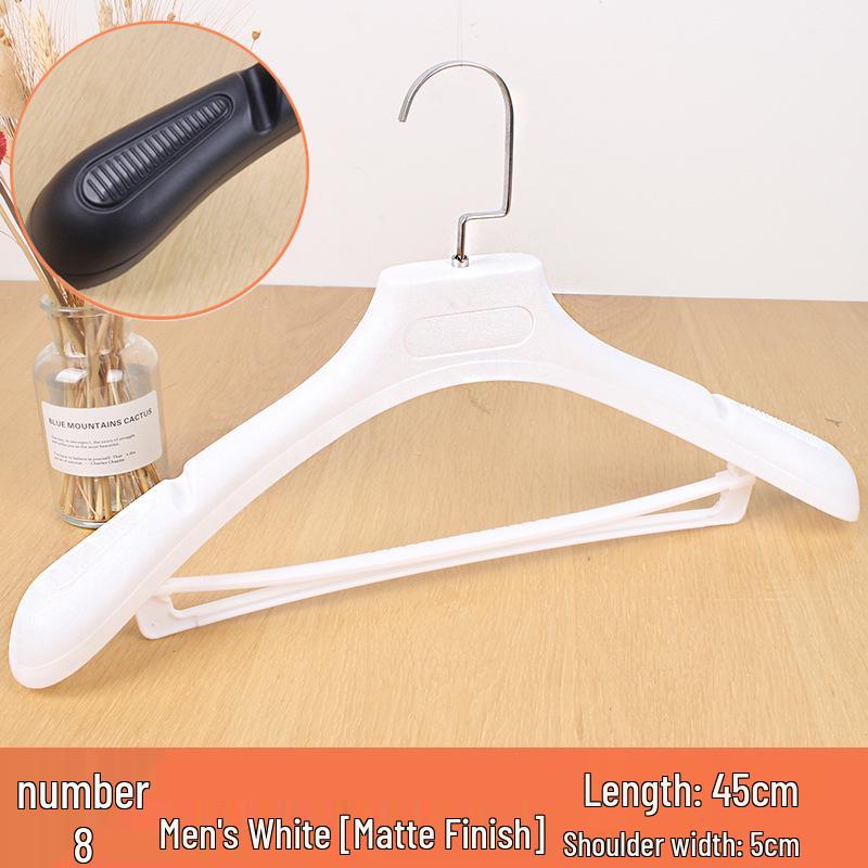 Wide-Shoulder Seamless Plastic Clothes Hanger Set for Suits and Overcoats