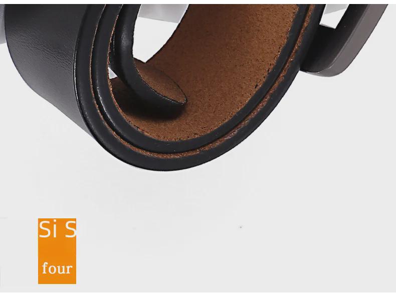 Retro Men's Leather Belt with Extra-Large Waistband and Pin Buckle - Pure Cowhide Genuine Leather