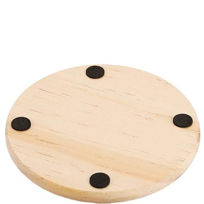 6Pcs/set Customizable Round Pine Wood Drink Coaster Polished With Laser Engraving Art Fairy Style Decoration For Home Use