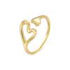 Banyan Tree S925 Silver Peach Heart Open Ring - Women's Simple & Stylish Design
