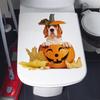 Halloween Pumpkin Toilet Sticker Waterproof Self-adhesive Strong Stickness Vibrant Color Bathroom Wall Sticker Toilet Cover Decor Decal