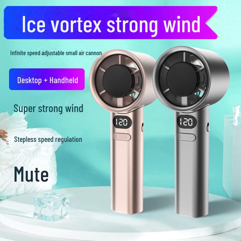 Portable Leafless Handheld USB Fan: Silent, High-Wind Mini Air Conditioner