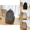 Simple Solid Color Student Backpack With Plush Pendant For Travel And School Use