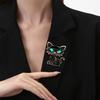 Green-eyed Cat Brooch Brooch Universal Animal Metal Badge Trendy Clothes Bag Scarf Accessories Brooches Pin