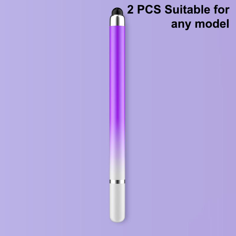 

2 шт. Градіентна кольорова ручка 2 в 1 для планшетного телефону Ємнісний сенсорний олівець Універсальний подвійний головний олівець для малювання екрана телефону Android A3
