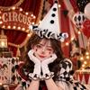 Dot Grid Clown Headwear Ruffle Funny Headwear Halloween Joker Headband  Carnival Dress Up