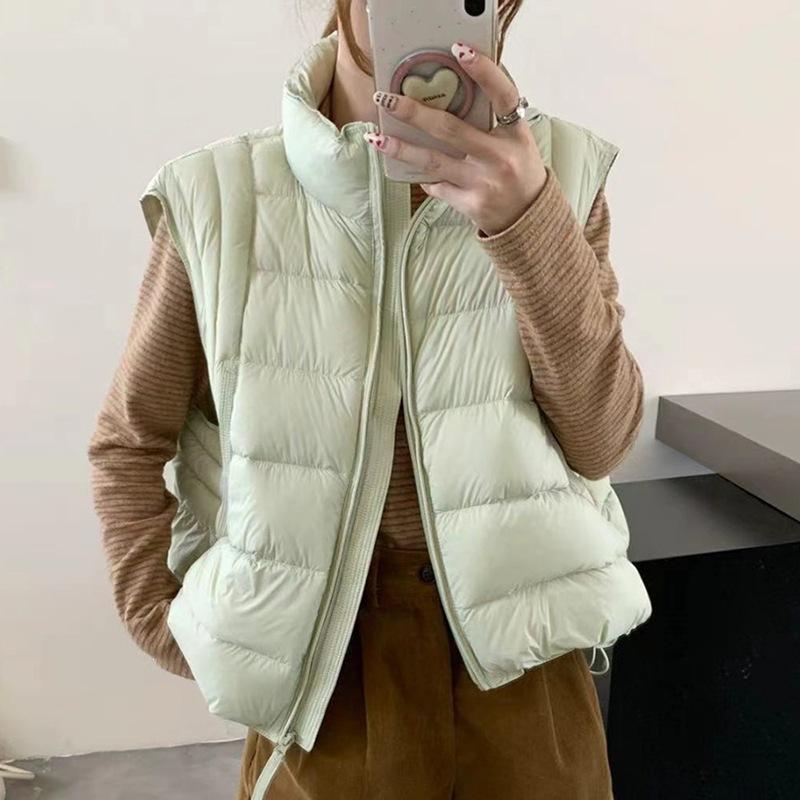 Sweet new national standard white duck down ribs down vest women's autumn and winter curvature vest