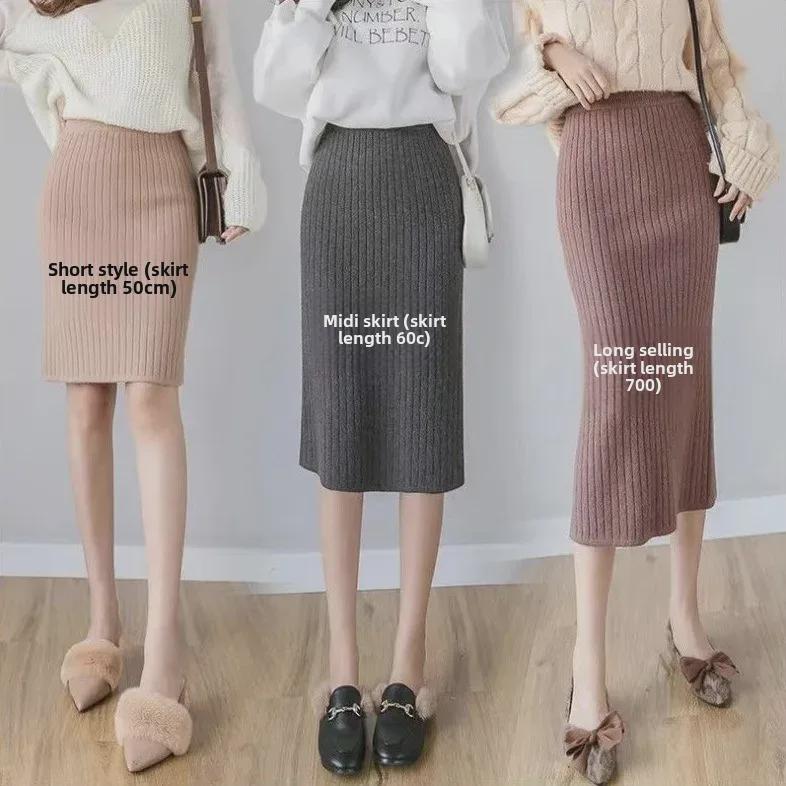 Dámská vlněná pouzdrová sukně s vysokým pasem - Kolekce podzim/zima 2023