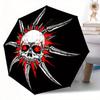 Skull Design Automatic Folding Umbrella Compact Lightweight For Outdoor Adventures T52