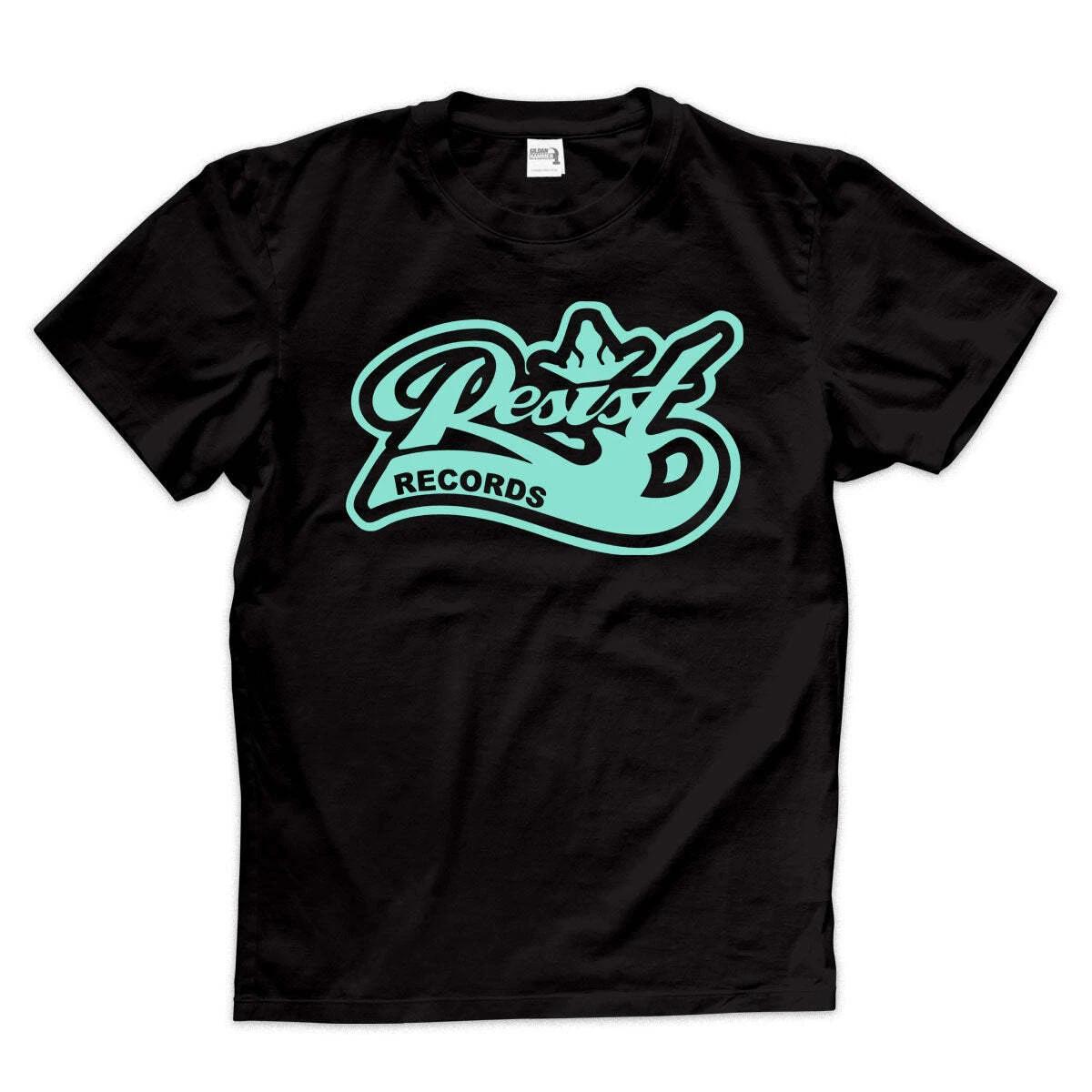 New Music Resist  Logo  Mint On Black T Shirt 2XL