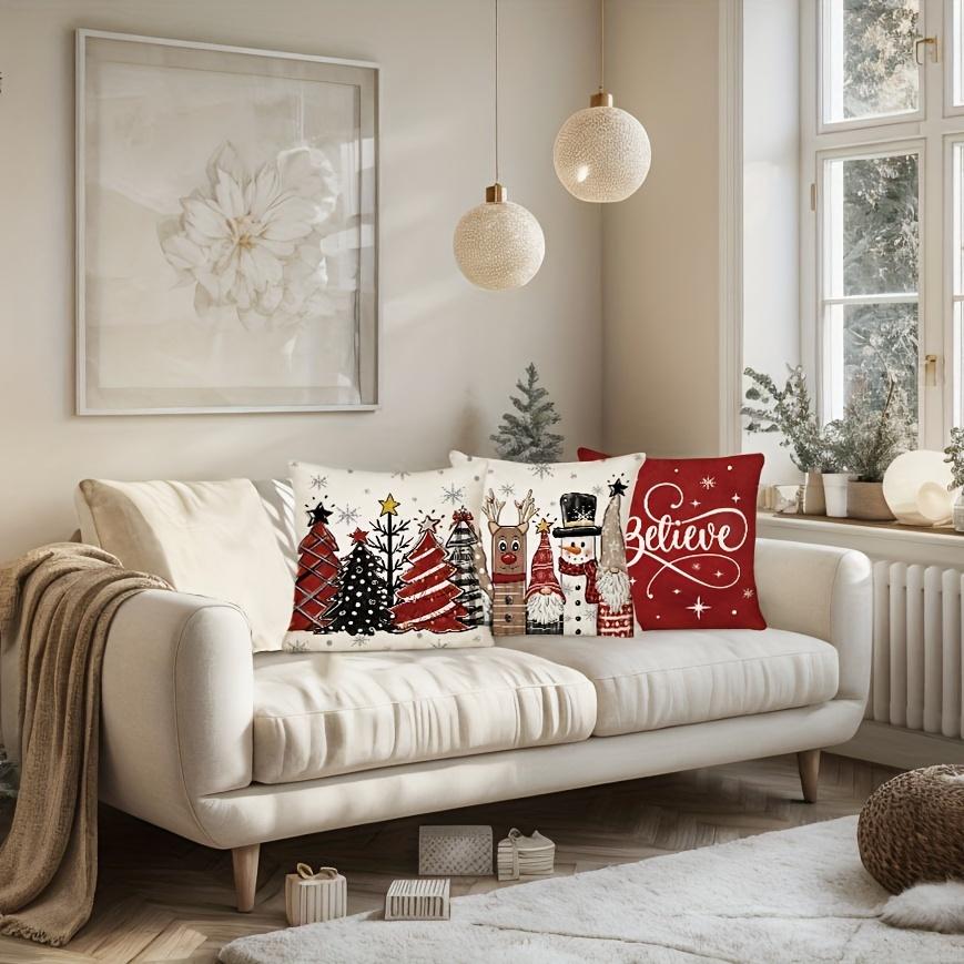 Christmas Pillow Covers - Tree/Snowman/Reindeer | Polyester |Patio/Sofa Decor